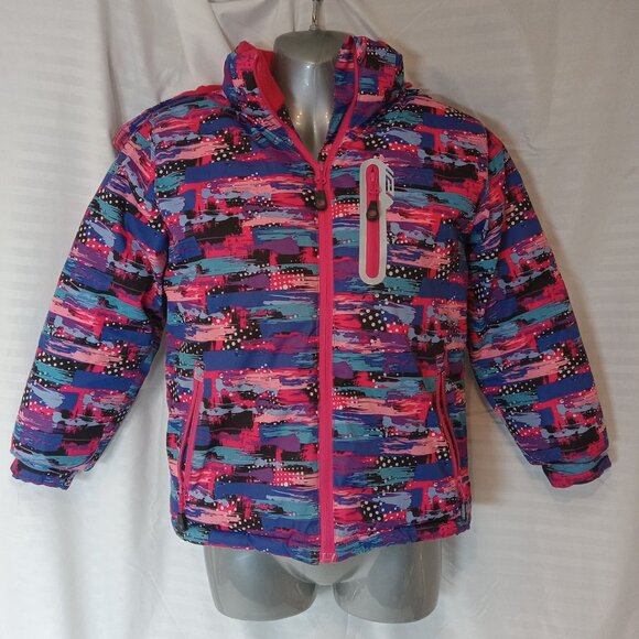 KuLuoXing Ski Snowboard Winter Snow Coat Jacket Coat Size 10 Pink Blue Girl - Picture 1 of 13